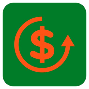 Düz kare vektör simge iade