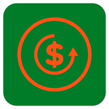 Düz kare vektör simge iade