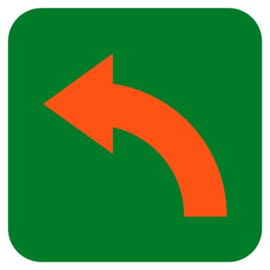 Sol düz kare vektör simge döndürmek