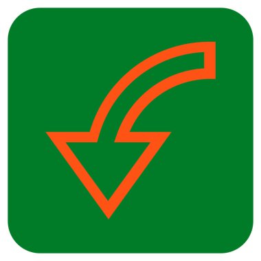 Sol düz kare vektör simge döndürmek