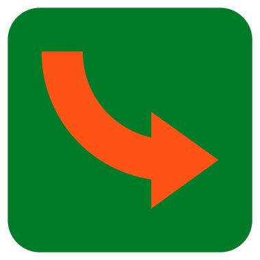 Sağa döndür düz kare vektör simgesi