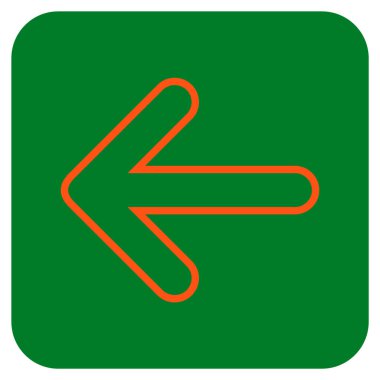 Ok sol düz kare vektör simgesi yuvarlak