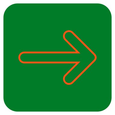 Yuvarlak ok sağ düz vektör simgesi kare