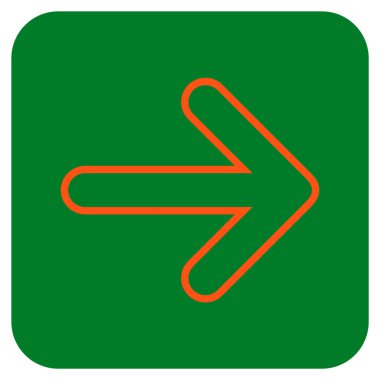 Yuvarlak ok sağ düz vektör simgesi kare