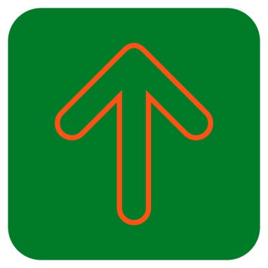 Düz yukarı yönlü ok vektör simgesi kare