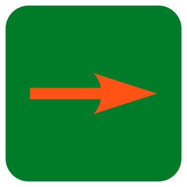 Keskin ok sağ düz vektör simgesi kare