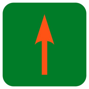 Düz kare vektör simge yukarı ok keskin