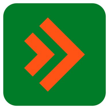 ÜST KRKT değil düz vektör simgesi kare