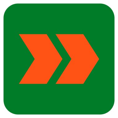 ÜST KRKT değil düz vektör simgesi kare