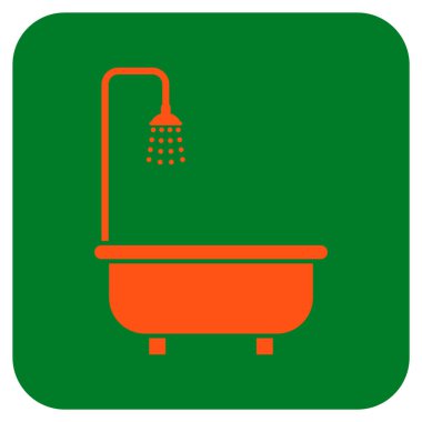 Duş banyo düz kare vektör simgesi