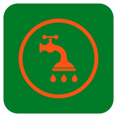 Duş musluk düz kare vektör simgesi