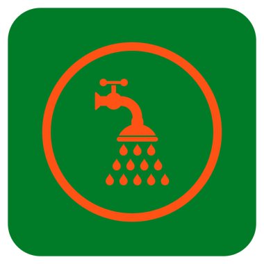 Duş musluk düz kare vektör simgesi