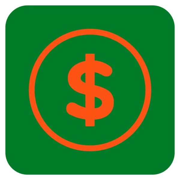 Dollar Platte vierkante Vector Icon — Stockvector