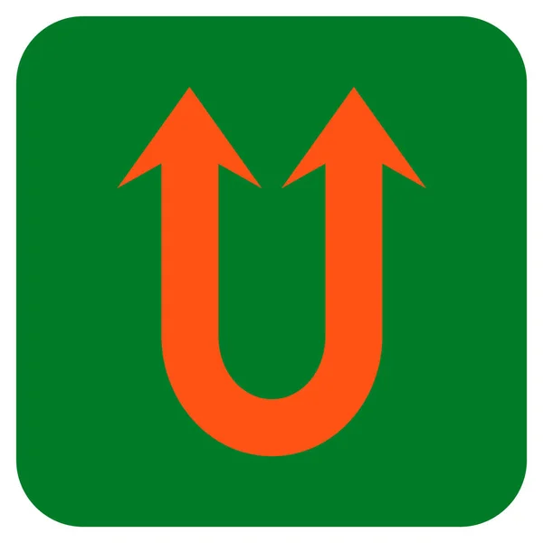 Ícone de vetor quadrado plano de seta para a frente dupla —  Vetores de Stock