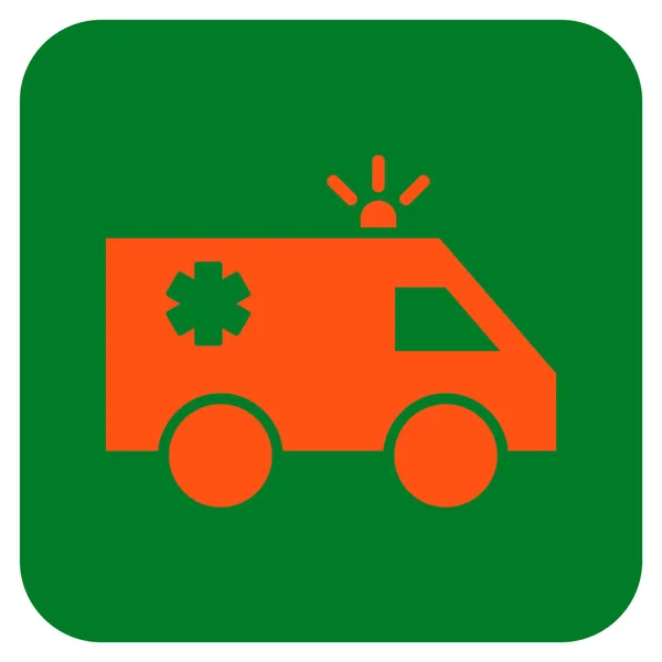 Icono de vector cuadrado plano de coche de emergencia — Vector de stock