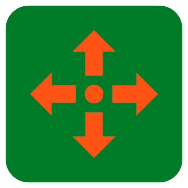 Expand Arrows Flat Squared Vector Icon — Stock Vector