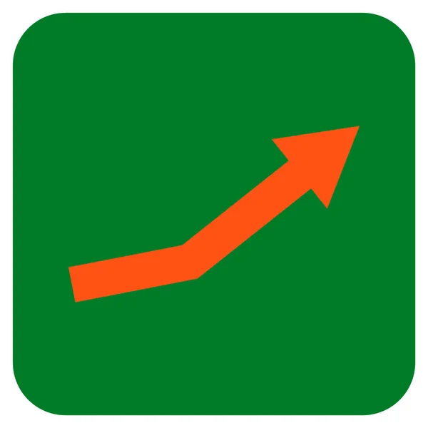 Growth Trend Flat Squared Vector Icon — Stock Vector