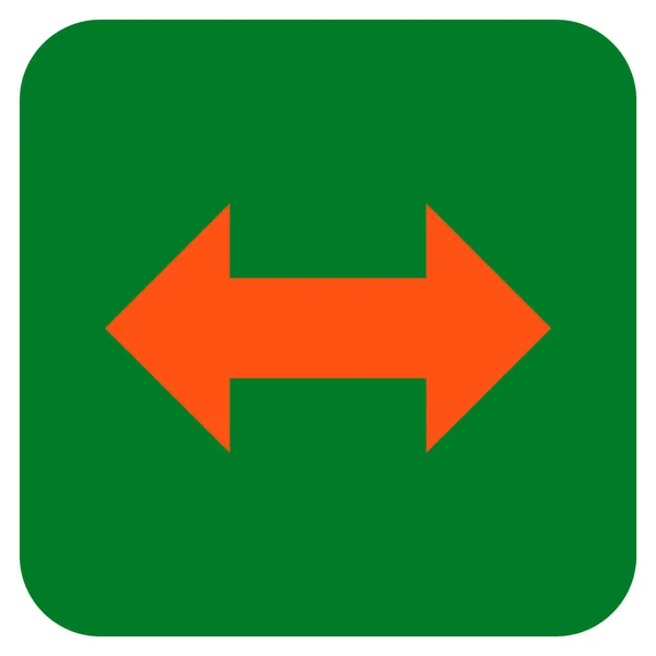 Horizontal Exchange Arrows Icono de vector cuadrado plano — Vector de stock