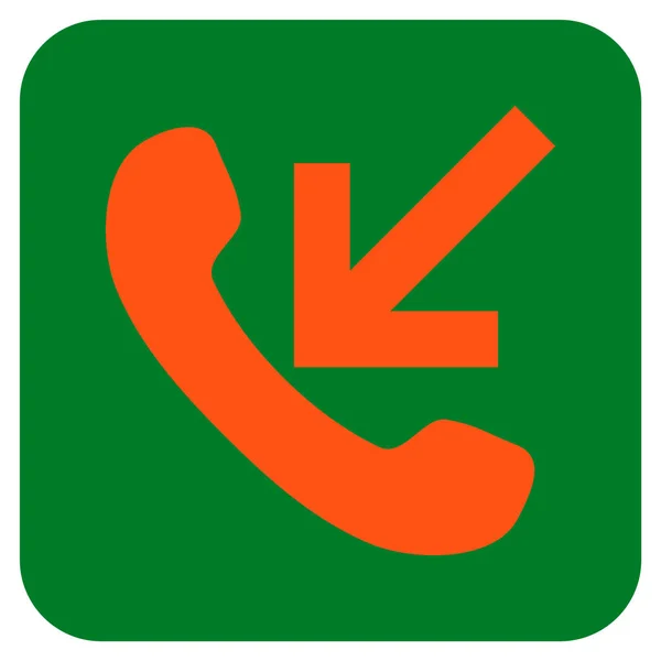 Incoming Call Flat Squared Vector Icon — Stock Vector