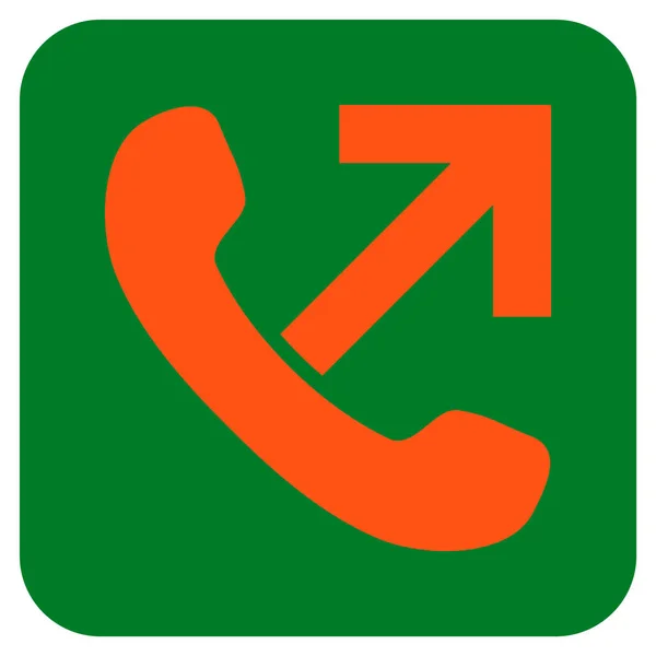 Outgoing Call Flat Squared Vector Icon — Stock Vector