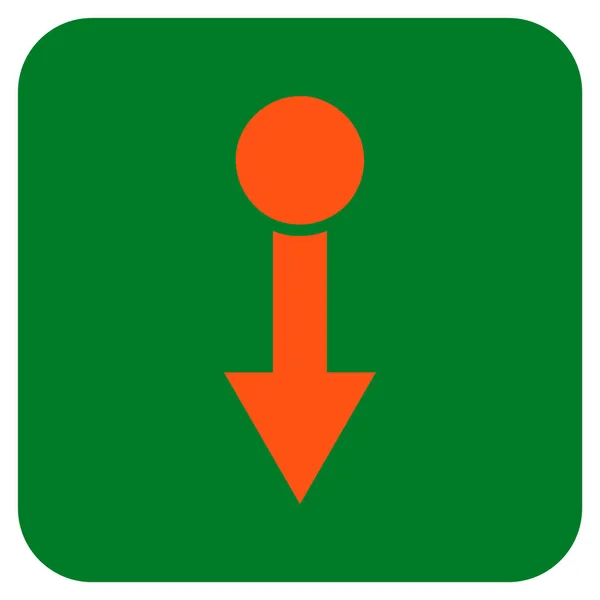 Tire hacia abajo plana cuadrada Vector icono — Vector de stock