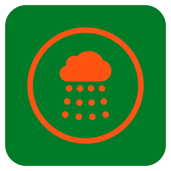 Icono de vector cuadrado plano de nube de lluvia — Archivo Imágenes Vectoriales