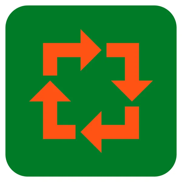 Platte vierkante Vector Icon recyclen — Stockvector