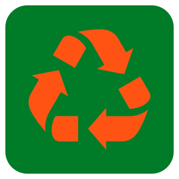 Icono de vector cuadrado plano de reciclaje — Vector de stock