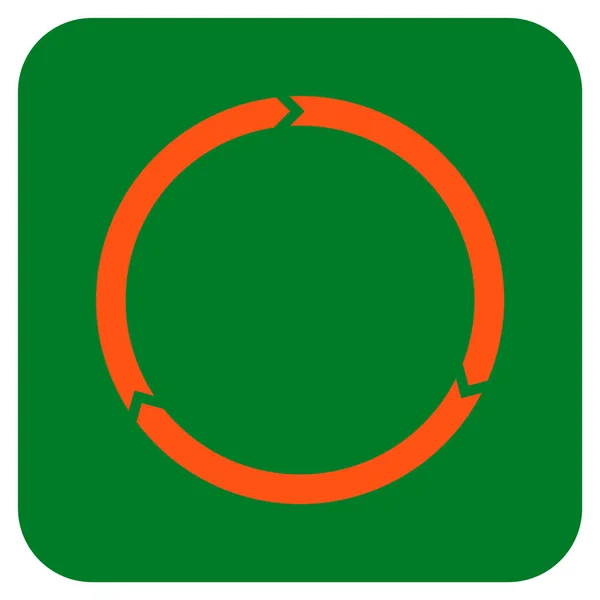 Platte vierkante Vector rotatiepictogram — Stockvector