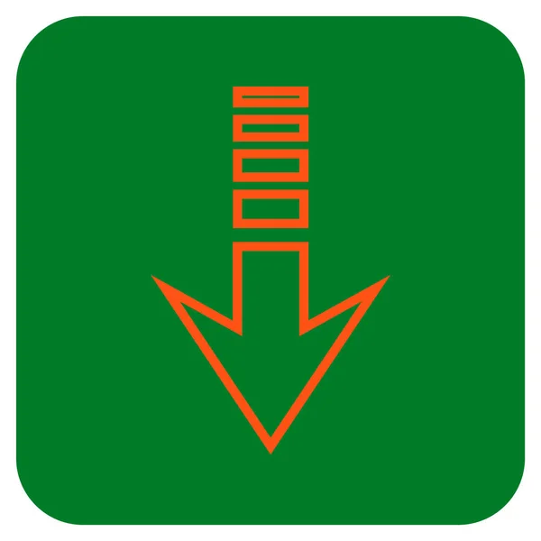 Envoyer vers le bas plat carré vectoriel icône — Image vectorielle