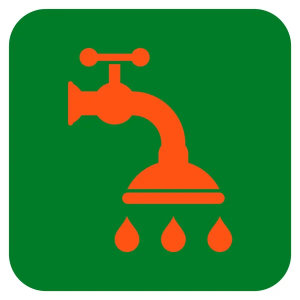 Shower Tap Flat Squared Vector Icon — Stock Vector