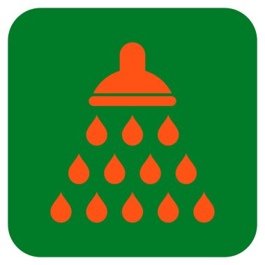 Duş düz kare vektör simgesi