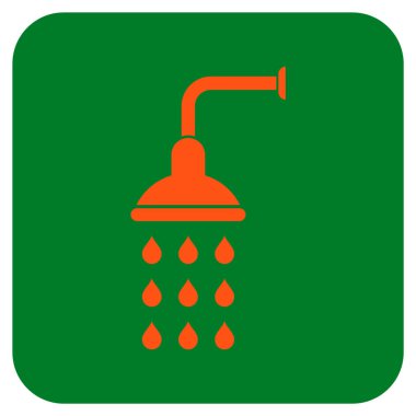 Duş düz kare vektör simgesi