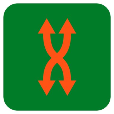 Shuffle okları dikey düz kare vektör simgesi