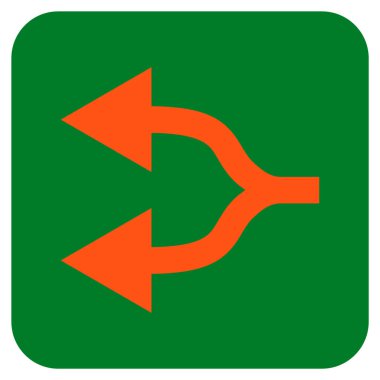 Oklar sol düz kare vektör simge bölme