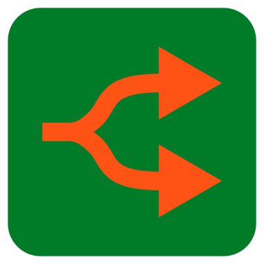 Split oklar sağ düz vektör simgesi kare