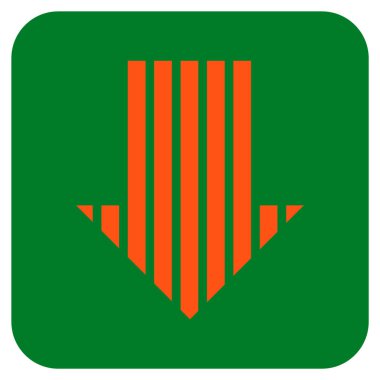 Düz kare vektör simgesi aşağı ok şerit