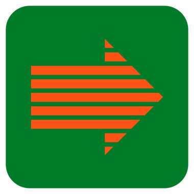 Şerit ok sağ düz vektör simgesi kare