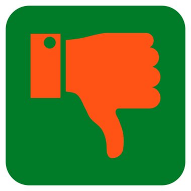 Başparmak aşağı düz vektör simgesi kare