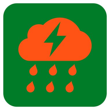 Fırtına düz kare vektör simgesi