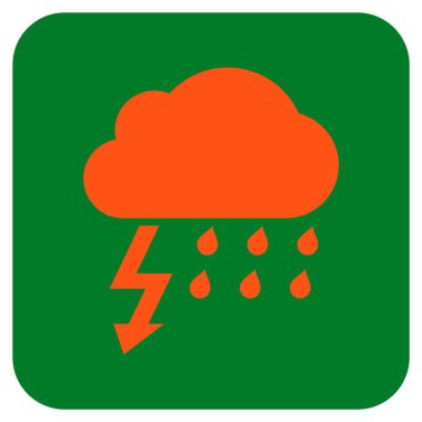 Fırtına düz kare vektör simgesi