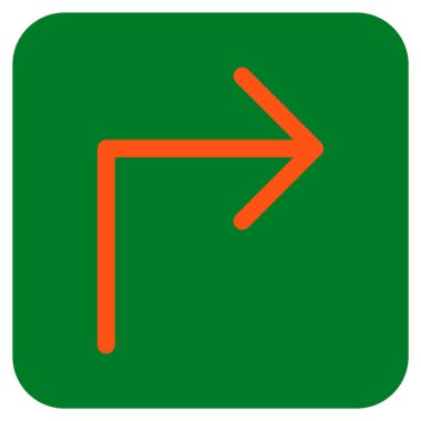 Vektör simge düz kare sağa dönün