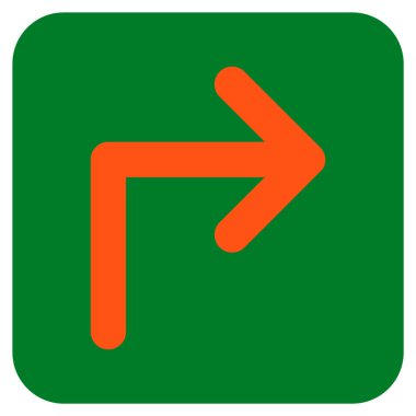 Vektör simge düz kare sağa dönün