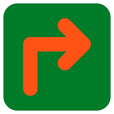 Vektör simge düz kare sağa dönün