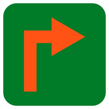 Vektör simge düz kare sağa dönün