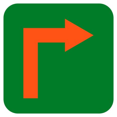 Vektör simge düz kare sağa dönün