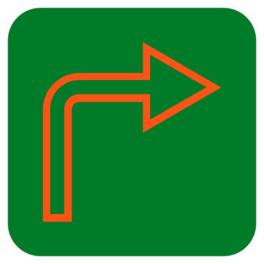 Vektör simge düz kare sağa dönün