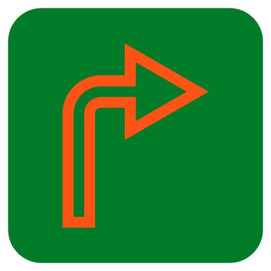 Vektör simge düz kare sağa dönün