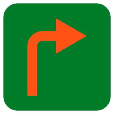 Vektör simge düz kare sağa dönün