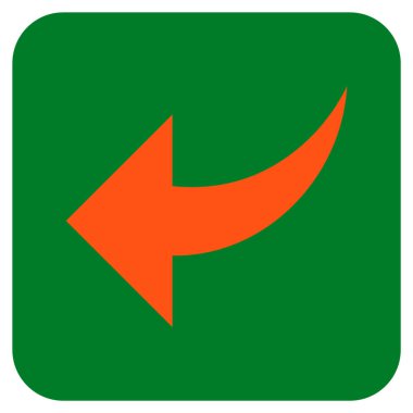 Düz kare vektör simgesi geri al